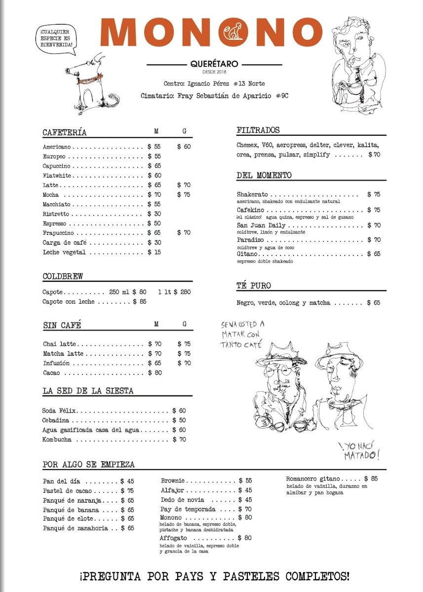 MONONO COFFEE SHOP Menu - Image 1